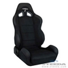Black Microsuede Racing Seat - Pair